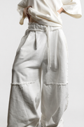 Dresowe Baggy z Zakładkami Złamana Biel (off-white)