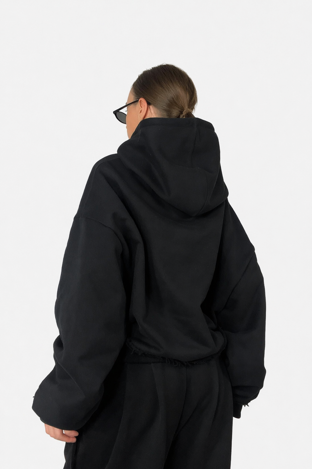 Bluza z Kapturem Hoodie Boxy Czarna